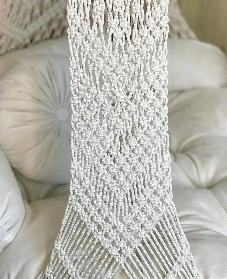 Macrame Swing For Adults In White 40 inches - Leechoo