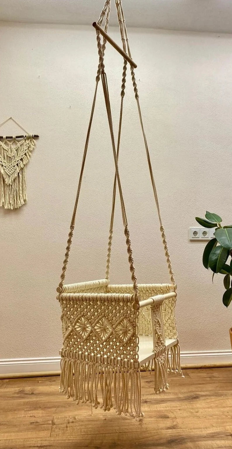 Macrame Hanging Baby Swing Chair - Leechoo