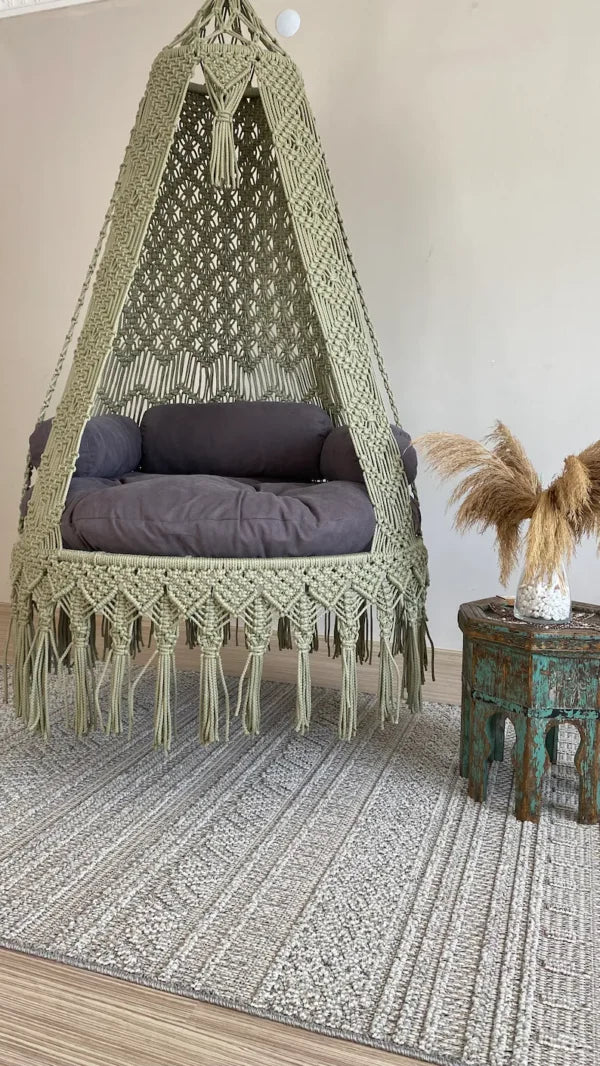 Outdoor Macrame Hammock Chair Swing For Adults - Leechoo