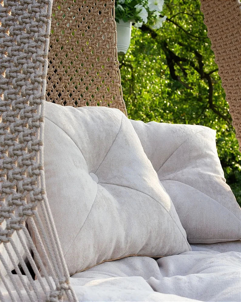 Cream Macrame Swing For Adults 35 inches - Leechoo