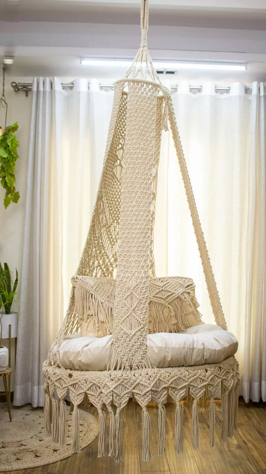 Macrame Hammock Chair Swing 72 x 40 inches