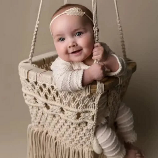 Cotton Rope Square Baby Swing Chair