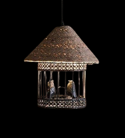 Bird Cage Macrame Hanging Lamp