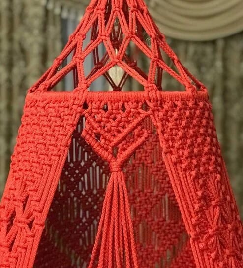 Red Macrame Swing Hammock Chair