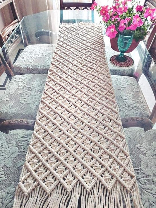 Boho Macrame Table Runner For Home