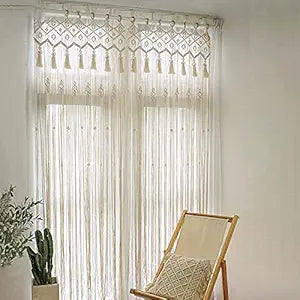Macrame Curtains for Window And Doorways 7 feet - Leechoo