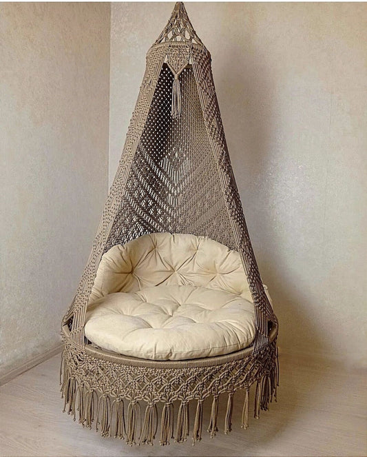 Brown Macrame Swing For Adults 35 inches