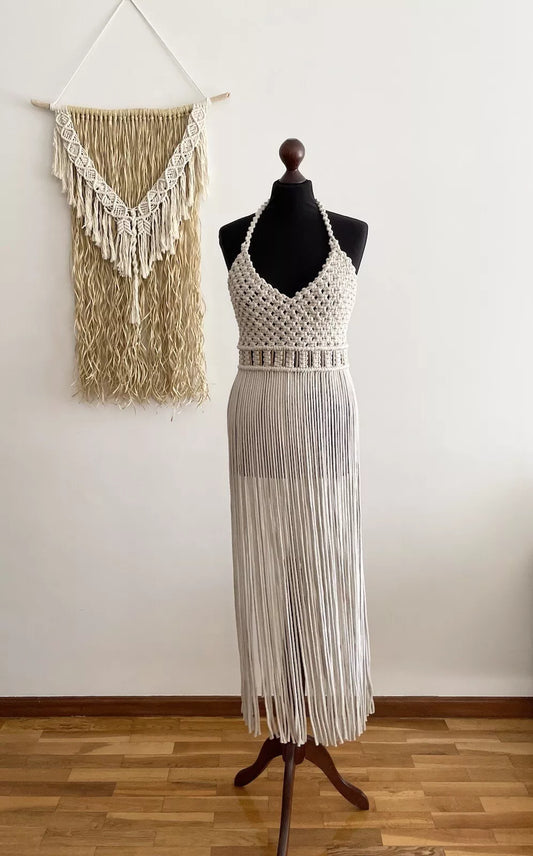 Beautiful Macrame Halter Neck Dress