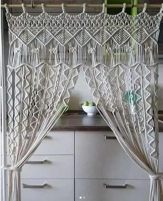 Stylish Macrame Curtains For Windows 7 feet