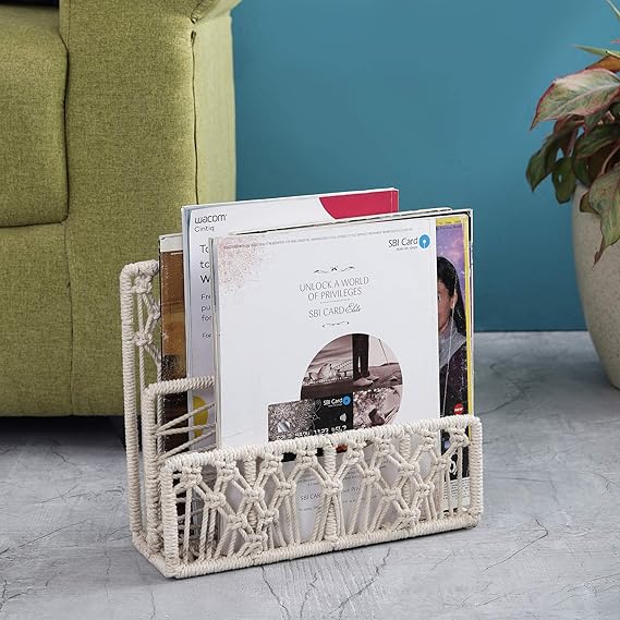 Macrame Magazine Storage Rack For Home