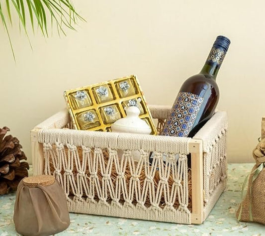 Macrame Designer Storage Basket For Home Decor