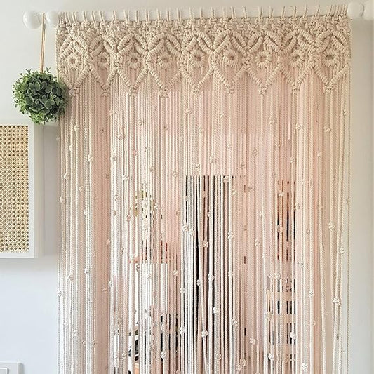 Macrame Curtains For Windows And Walls 7 feet - Leechoo