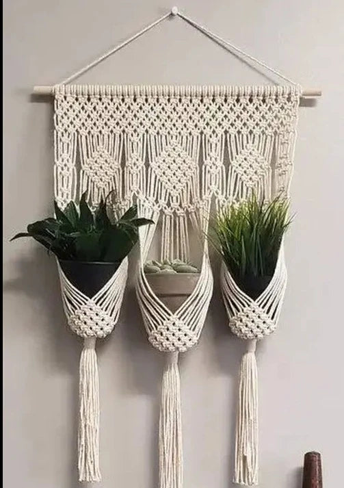 Wall Hanging Macrame Storage Basket Organizer