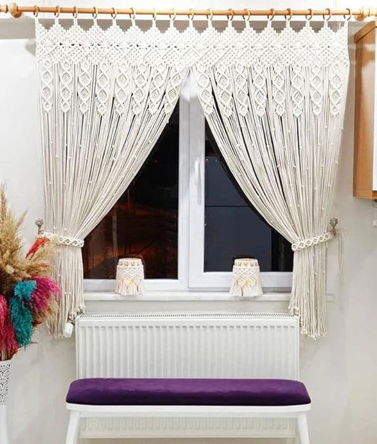 Beautiful Luxury Macrame Curtains For Home 7 feet