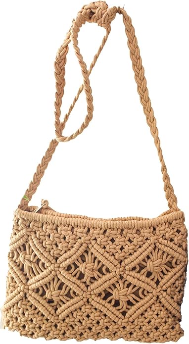 Brown Macrame Sling Bag For Women