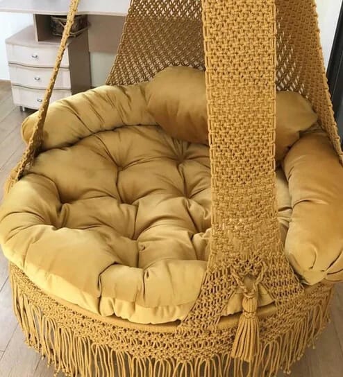 Indoor/Outdoor Macrame Swing Hammock Chair