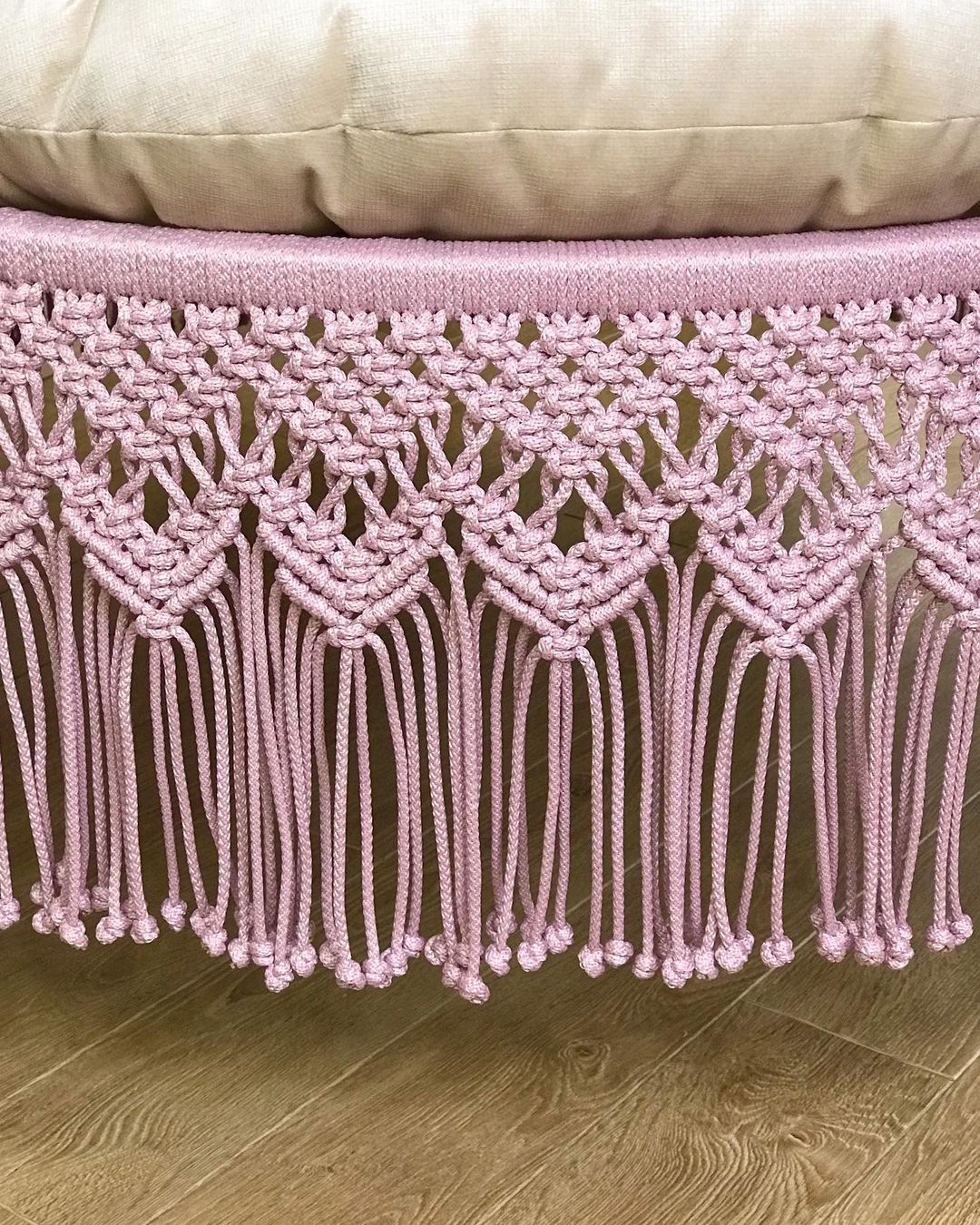 Pink Macrame Swing Hammock Chair