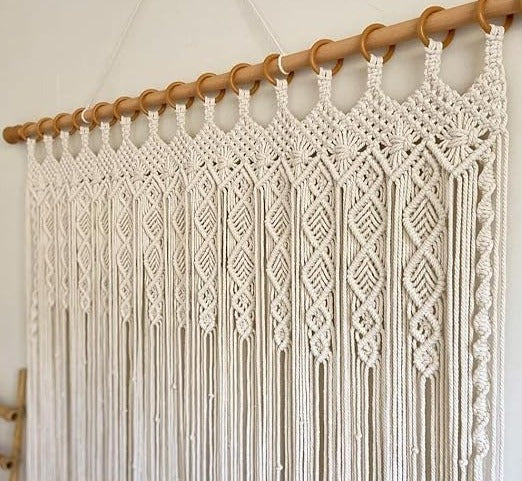 Window Curtain In Macrame 48 inches - Leechoo