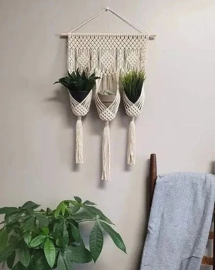 Wall Hanging Macrame Storage Basket Organizer