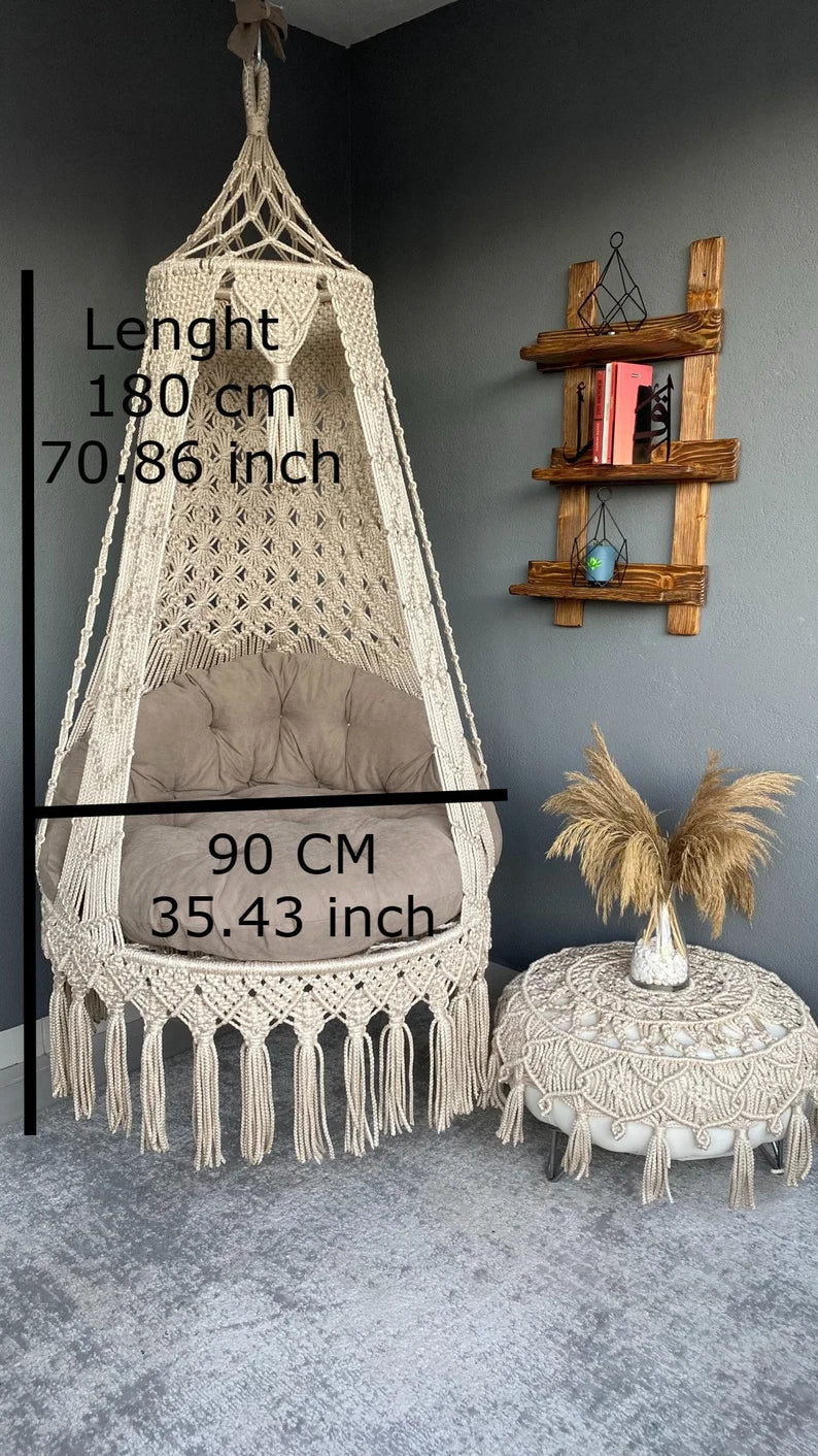 Macrame Chair Swing For Adults 35 inches