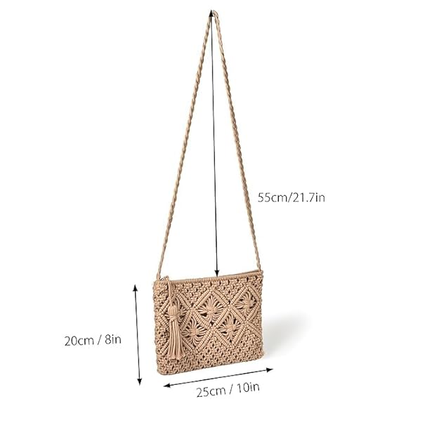 Brown Macrame Sling Bag For Women