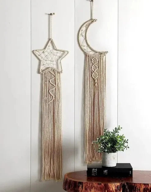 Macrame Moon And Star Wall Hanging Dream Catcher