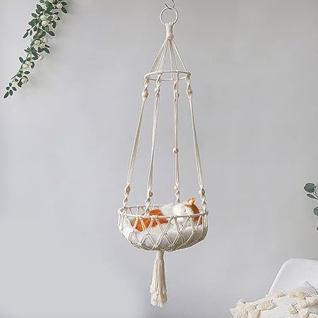 Macrame Hammock Swing Bed For Cats