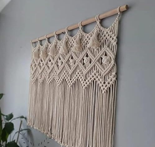Square Macrame Window Curtain 4 feet - Leechoo