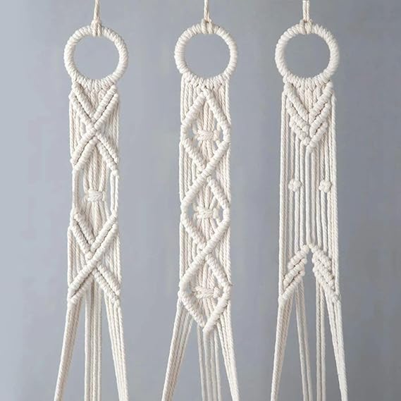 Macrame Hanging Planter Set Of 3 For Terrace