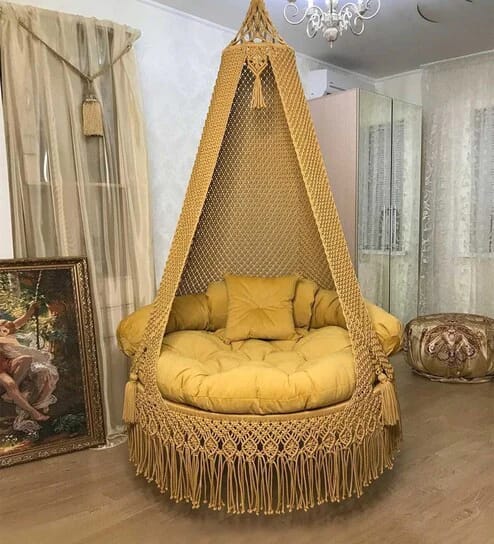 Indoor/Outdoor Macrame Swing Hammock Chair