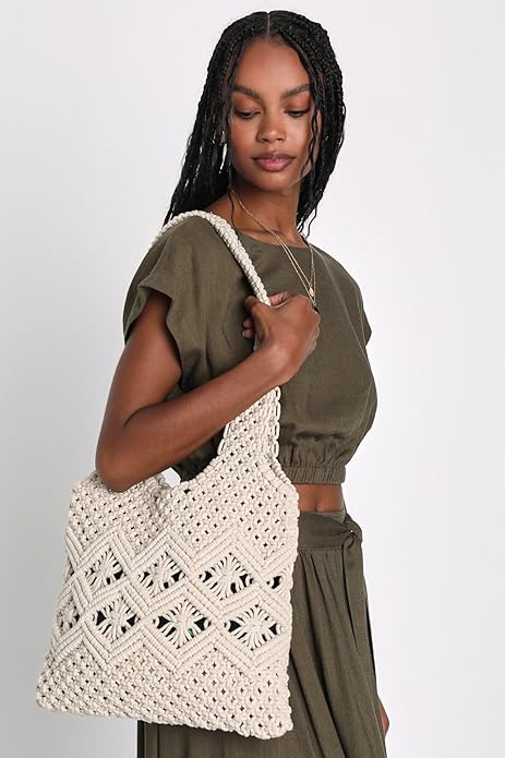 Handmade Macrame Tote Bag For Women