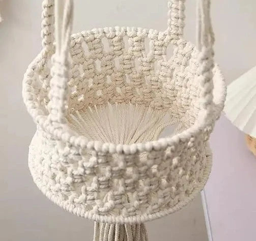 Hanging Macrame Storage Basket Organizer