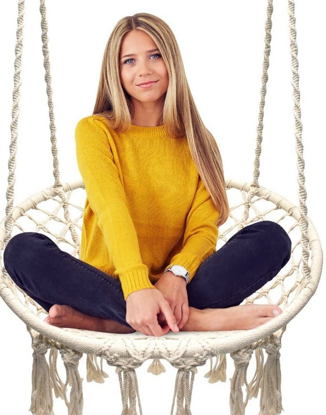 Macrame Hanging Swing Hammock Chair for Adults