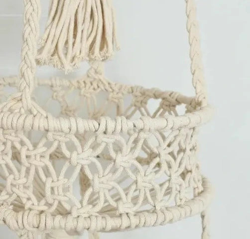 3 Tier Hanging Macrame Storage Basket