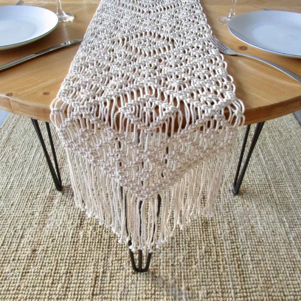 Boho Macrame Table Runner For Dining Table