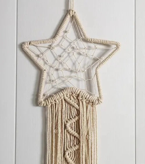 Macrame Moon And Star Wall Hanging Dream Catcher