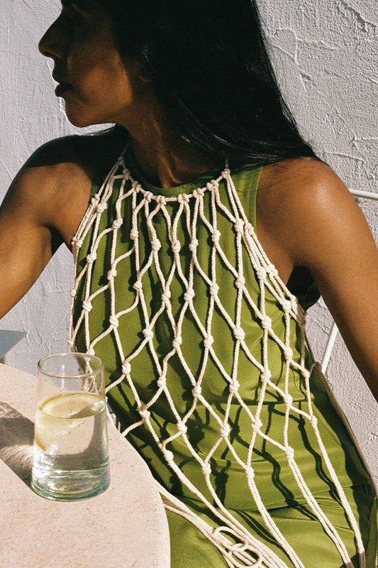 Stylish Macrame Beach Mesh Top