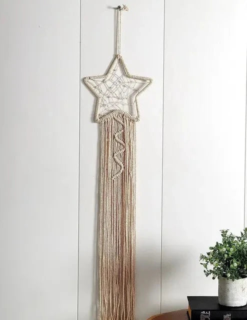 Macrame Moon And Star Wall Hanging Dream Catcher