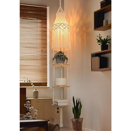 3 Tier Macrame Hanging Lamp For Home