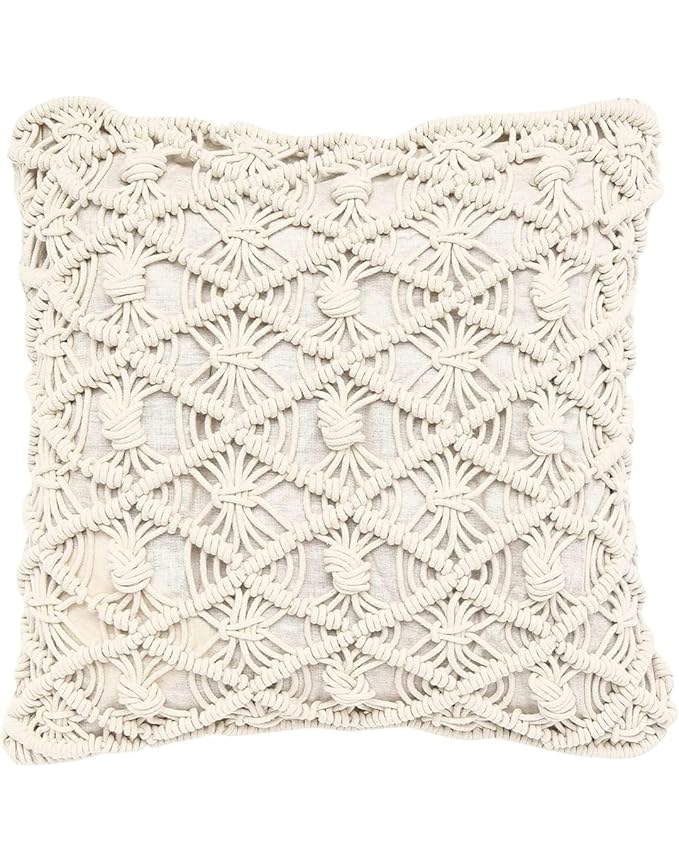 Cotton Macrame Cushion With Cover 16 x 16 inches