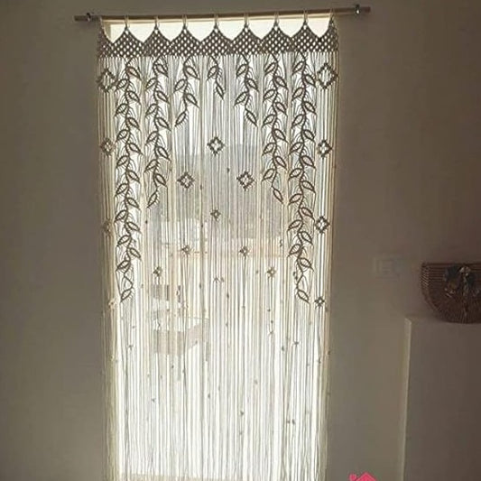 Designer Macrame Window Curtain 80 inches - Leechoo