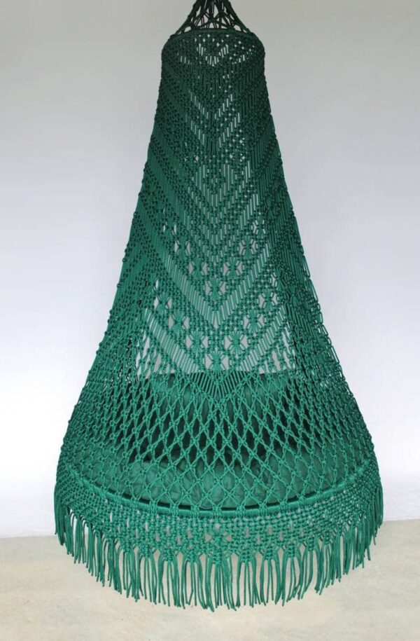 Green Macrame Hammock Chair Swing For Adults And Kids