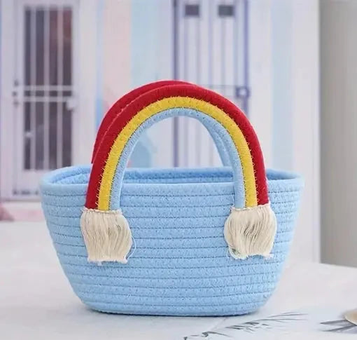 Handmade Rainbow Jute Handbag For Women