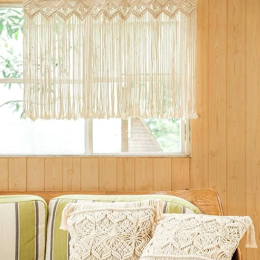 Macrame Window Curtain 35 inches - Leechoo