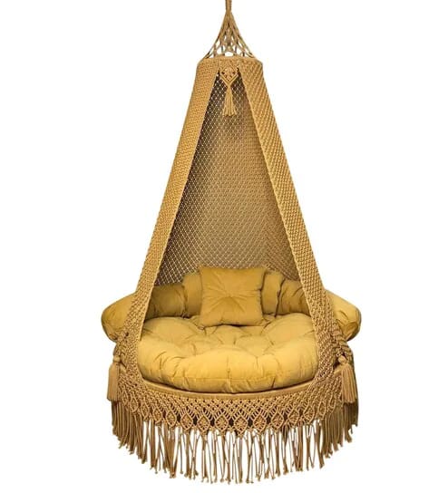 Indoor/Outdoor Macrame Swing Hammock Chair