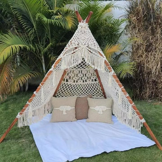 Macrame Teepee Tent For Indoor and Outdoors - Leechoo