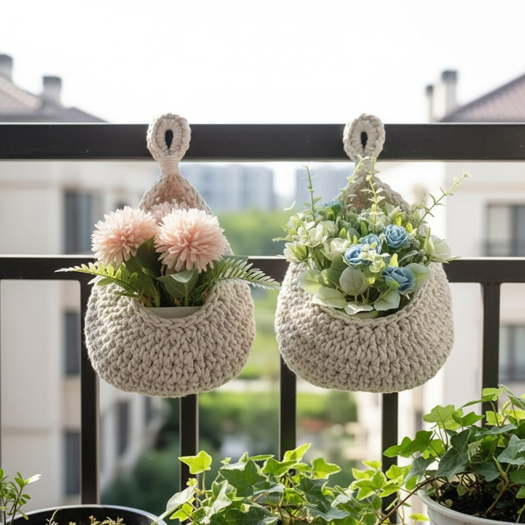 Cute Macrame Hanging Planter For Terrace Set Of 2