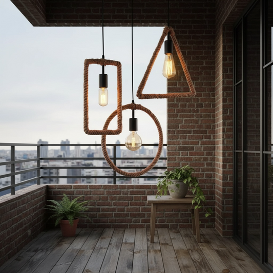 Rustic Rope Ceiling Lampshade For Home Decor