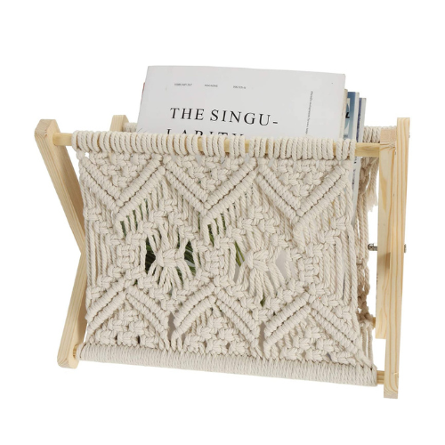 Macrame Newspaper Storage Rack For Home Decor