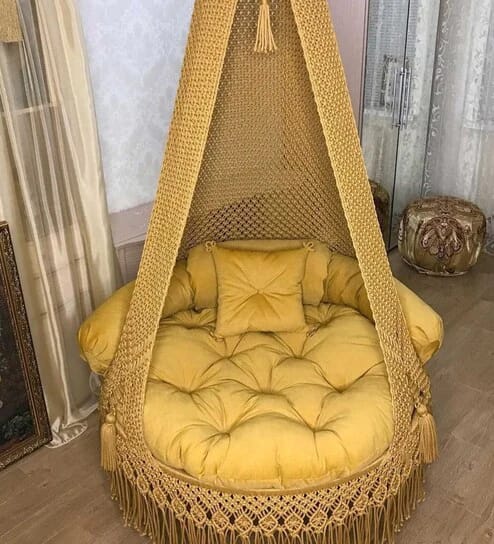 Indoor/Outdoor Macrame Swing Hammock Chair